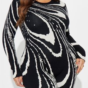 Fashion Nova Black darkest secret sweater jumpsuit